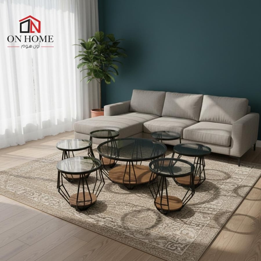 Table set - 7 pieces - wooden*black