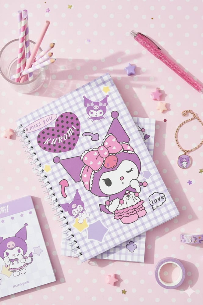 Kuromi planner and writing notebook – 60 pages (Shape 4)