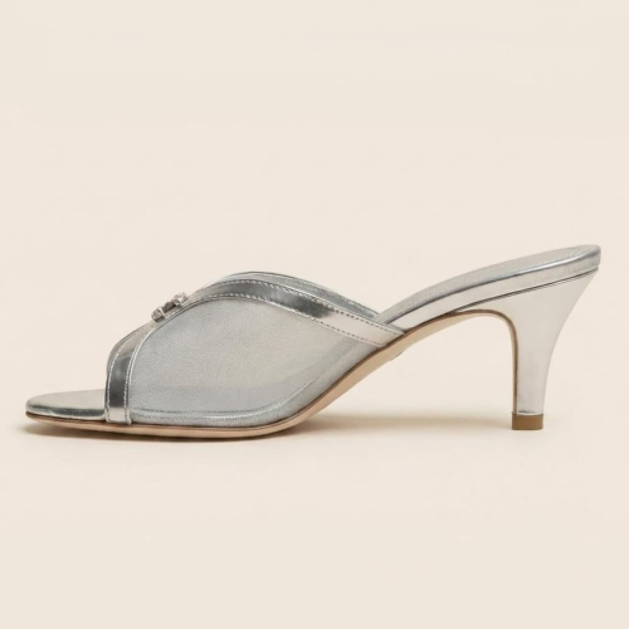 Chanel women's heel, luxurious, mesh, chiffon, timeless elegance with modern design, master quality