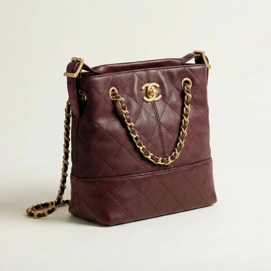 Chanel bag leather padded with two-tone design Master Quality