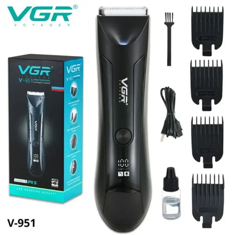 في جي ار - ماكينة حلاقة كهربائية لون ازرق - موديل V-951-BLUE