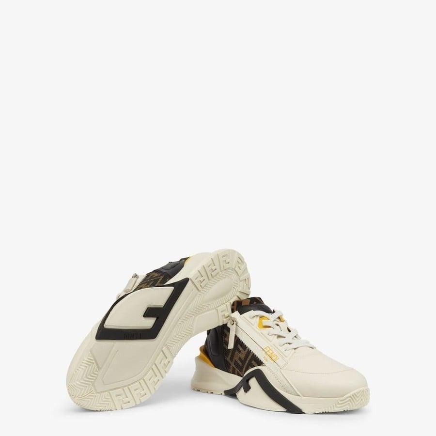 Fendi Flow White leather low-tops