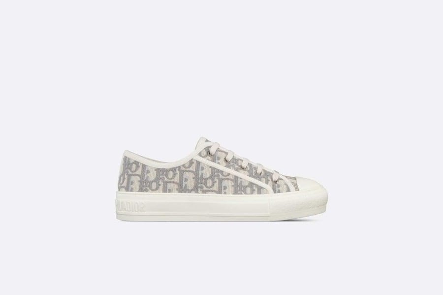 Walk N Dior Embroidered Canvas Low Grey
