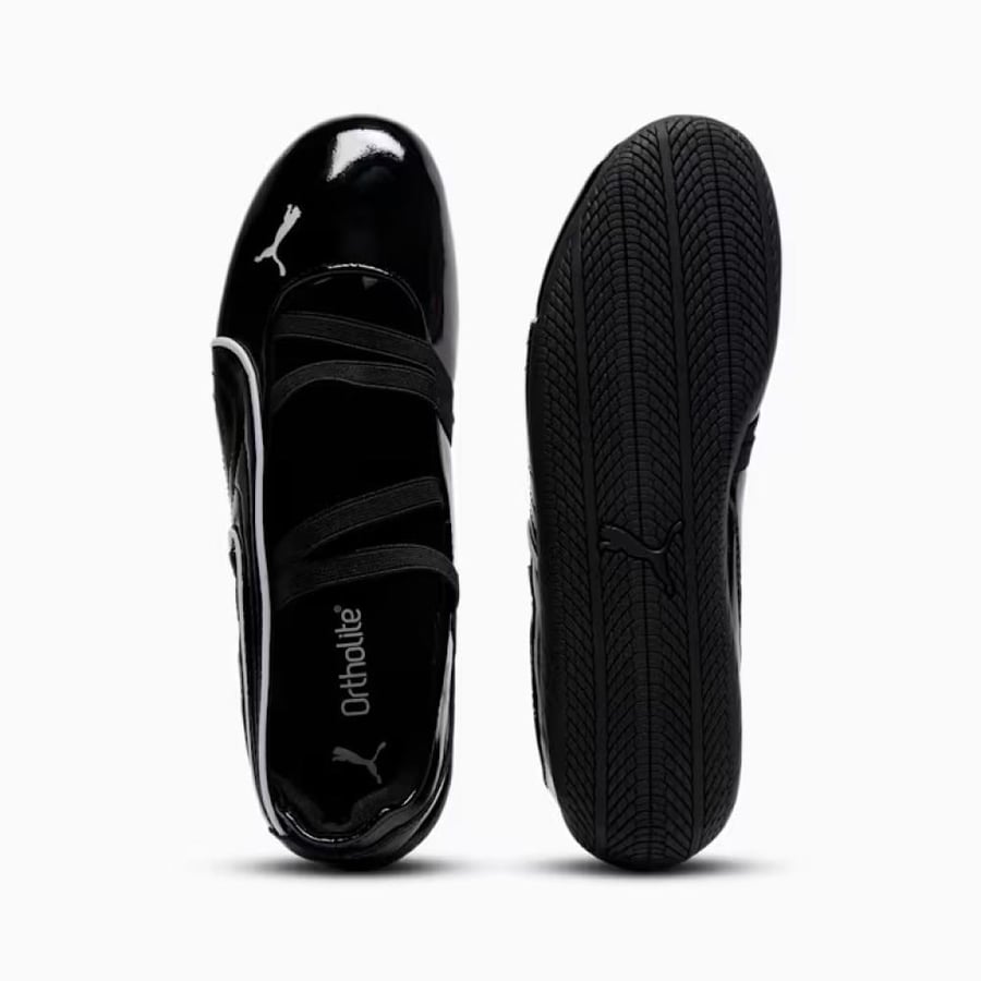 Puma Speedcat ballet pumps in glossy black