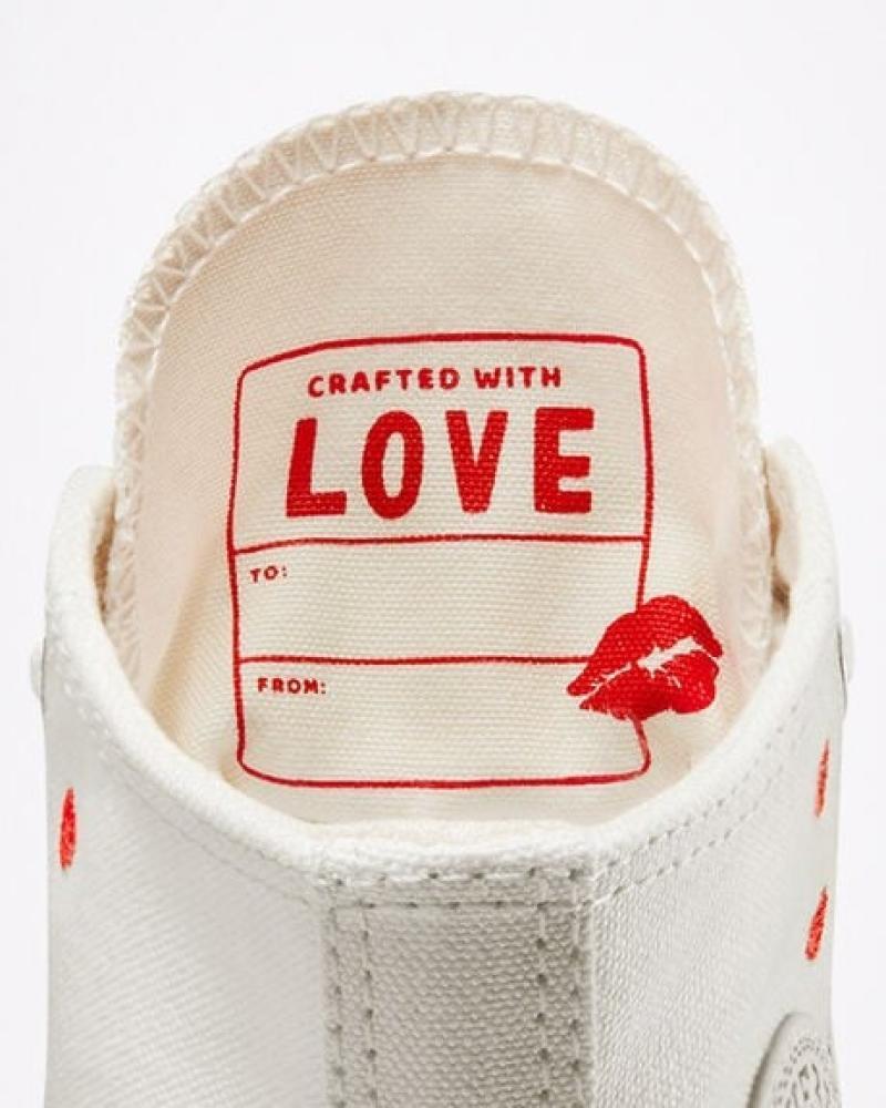Chuck Taylor All Star Lift Platform High 'Embroidered Hearts - White'