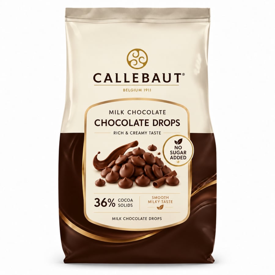 حبيبات شوكولاتة الحليب Callebaut 36% بدون سكر