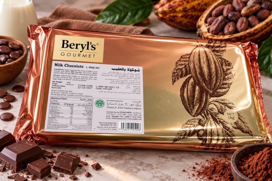 بلوك شوكولاتة كومباوند بالحليب Beryl’s Gourmet –   كجم1