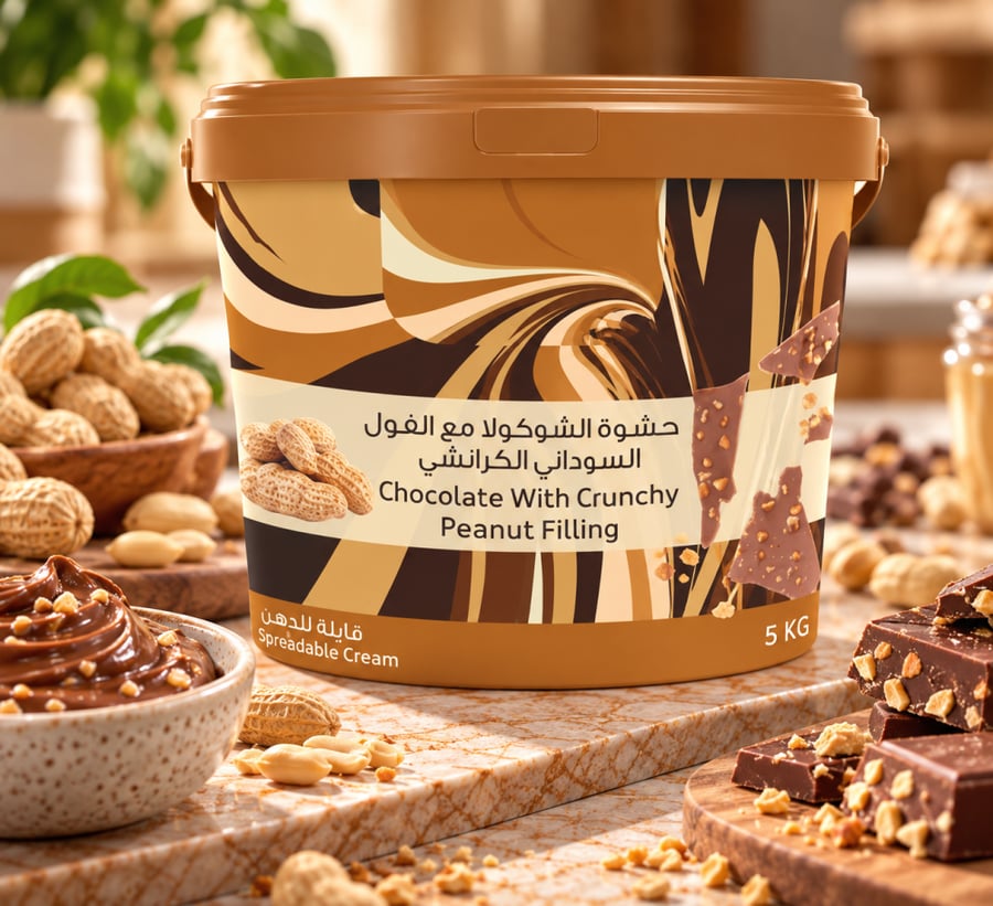 حشوة الشوكولاتة بالفول السوداني الكرانشي — Crunchy Peanut Chocolate Filling