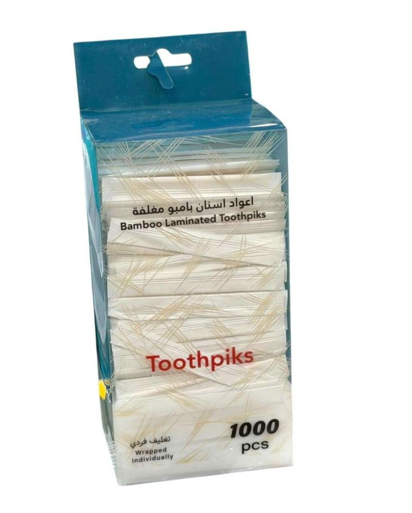 أعواد أسنان بامبو مغلفة 1000 حبة