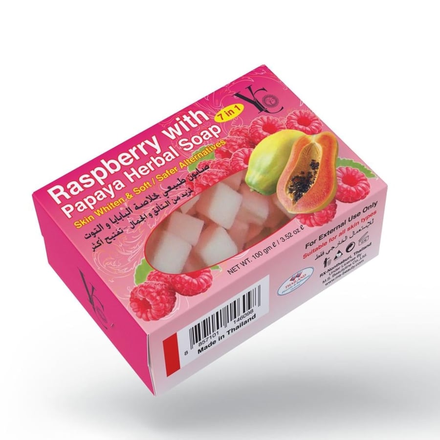 YC Raspberry Papaya صابون استحمام بالبابايا والتوت 100 جم