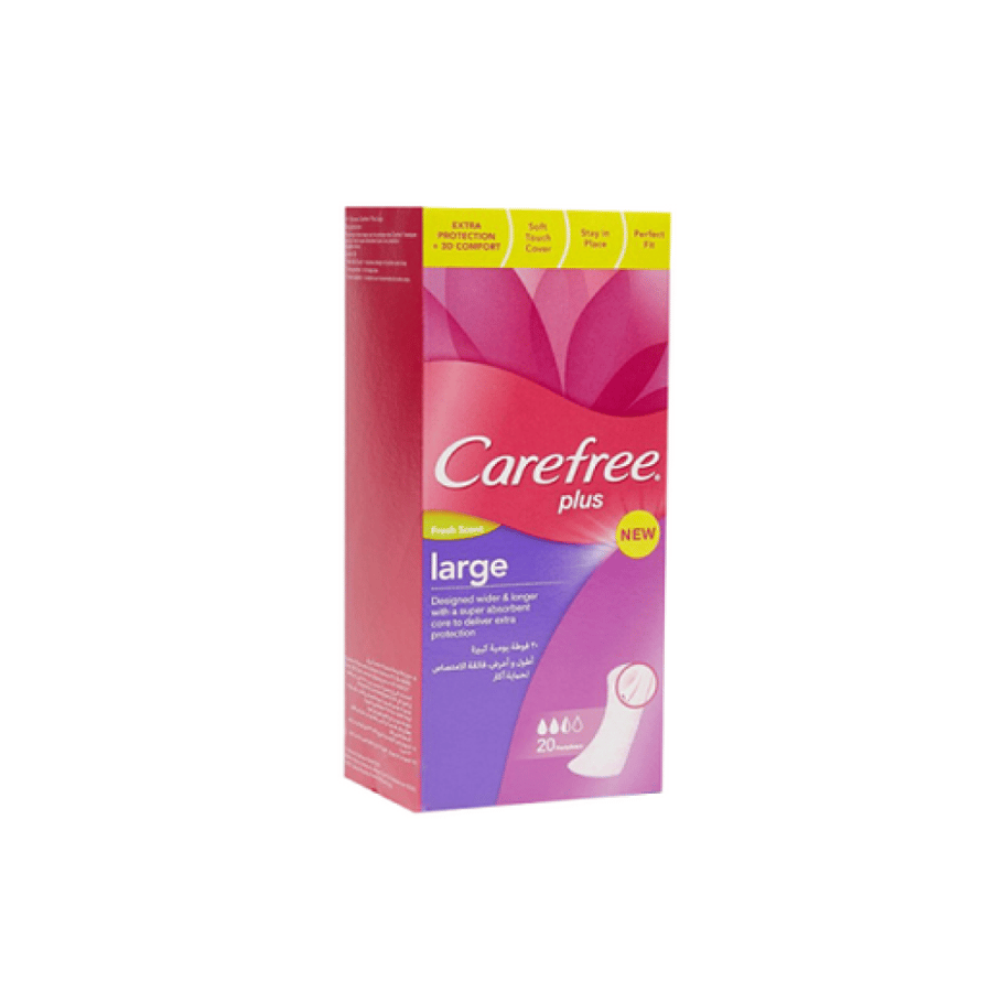 Carefree Plus Large Fresh فوط يومية كبيرة معطرة 20 قطعة
