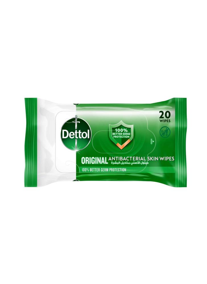 Dettol Original مناديل مضادة للبكتيريا 20 منديل