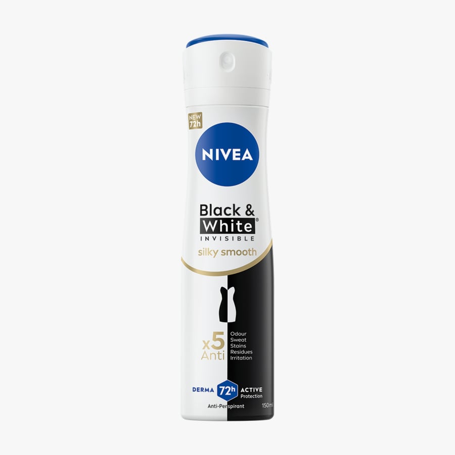 NIVEA Black & White Invisible Silky Smooth مزيل عرق بخاخ للنساء 150 مل