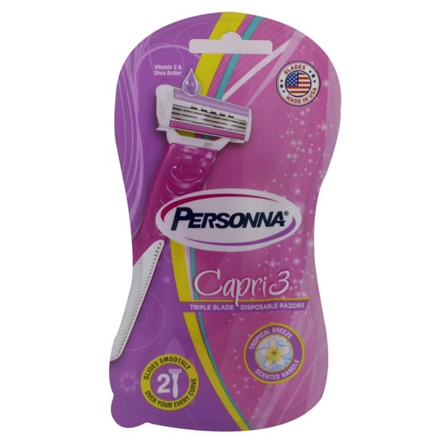 Personna Capri 3 ماكينات حلاقة نسائية 2 قطعة