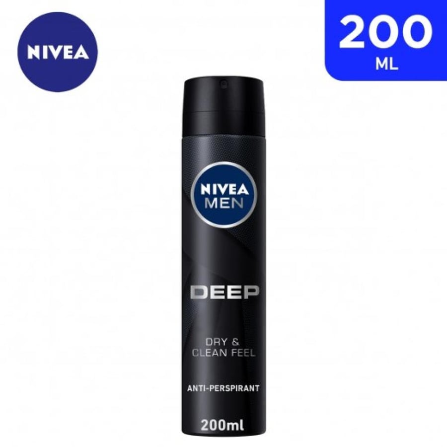 NIVEA MEN Deep Dry & Clean Feel مزيل عرق بخاخ 200 مل