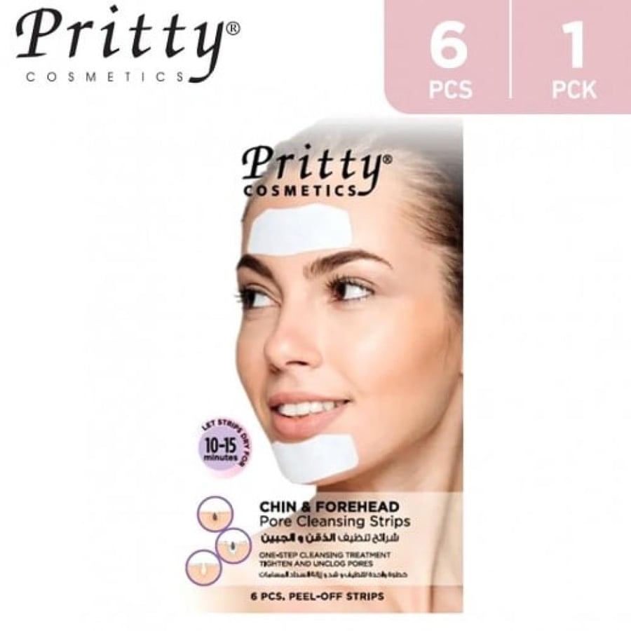 Pretty شرائح تنظيف الذقن والجبين 6 حبة