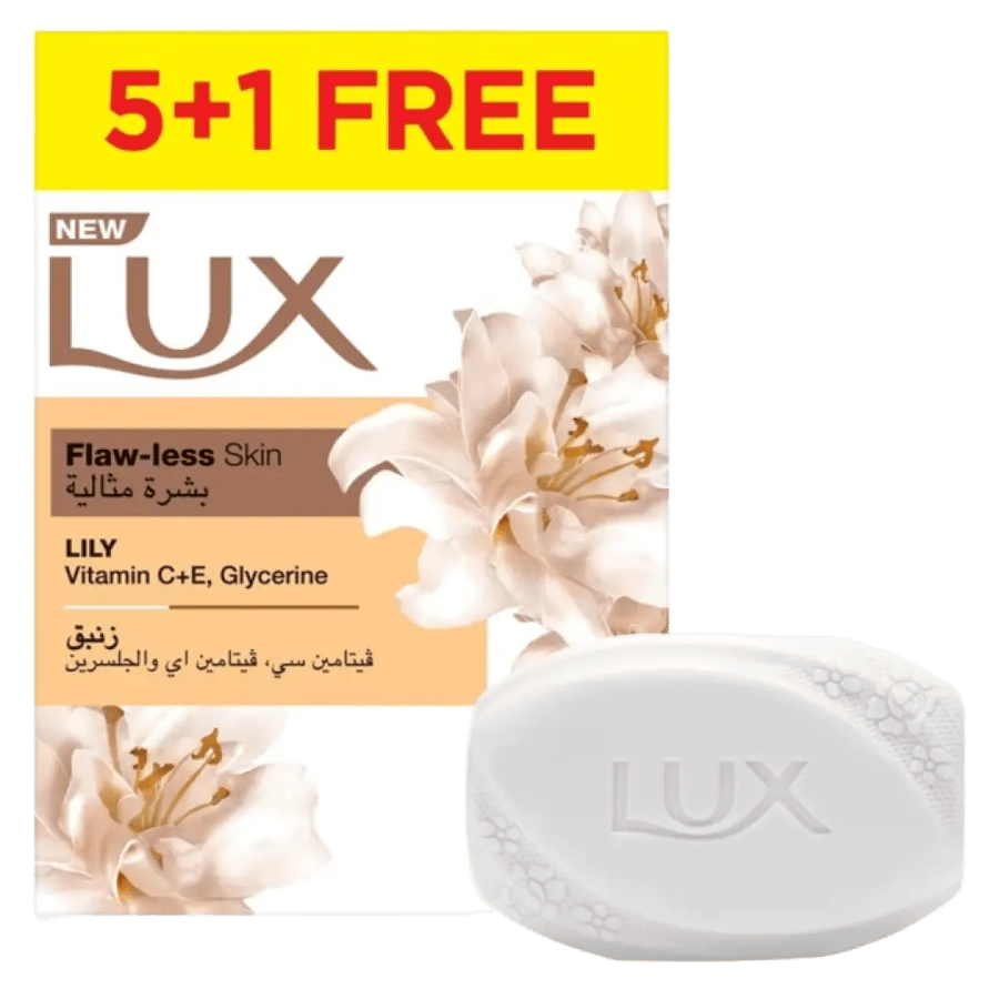 Lux Flawless Skin Lily صابون استحمام بالزنبق 170 جم × 5 + 1 مجانًا