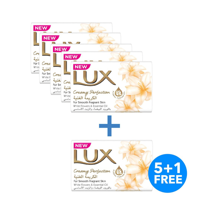 Lux Creamy Perfection صابون استحمام 75 جم × 5 + 1 مجانًا