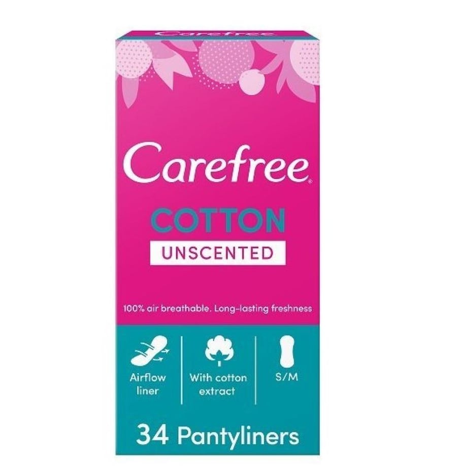 Carefree Cotton Unscented فوط يومية 34 قطعة
