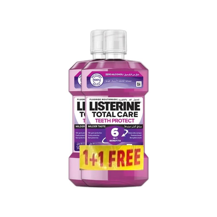 Listerine Total Care غسول فم 500 مل × 2 - عرض 1 + 1 مجانًا