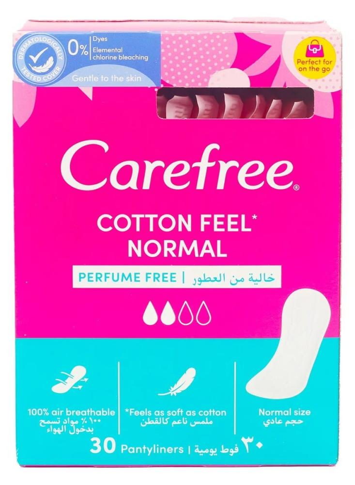 Carefree Cotton Feel Normal فوط يومية بدون عطر 30 قطعة
