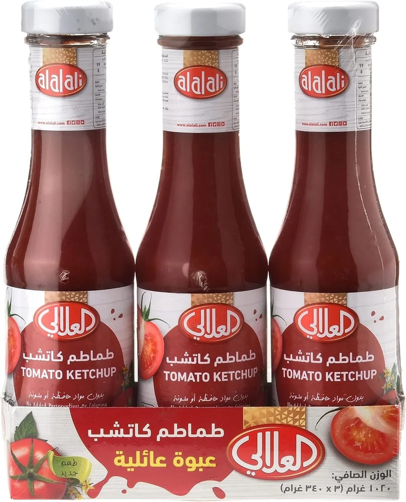 كاتشب طماطم العلالي الأصلي - 3 زجاجات بحجم عائلي