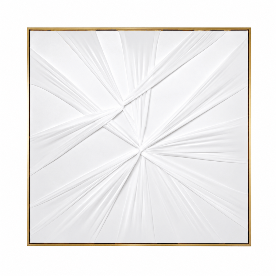 لوحة حائط مربعة بإطار ذهبي مقاس 80 × 80 سم