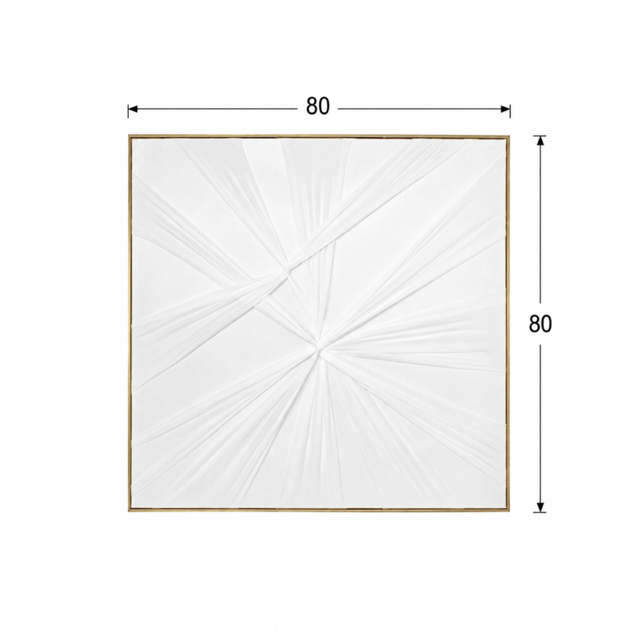 لوحة حائط مربعة بإطار ذهبي مقاس 80 × 80 سم