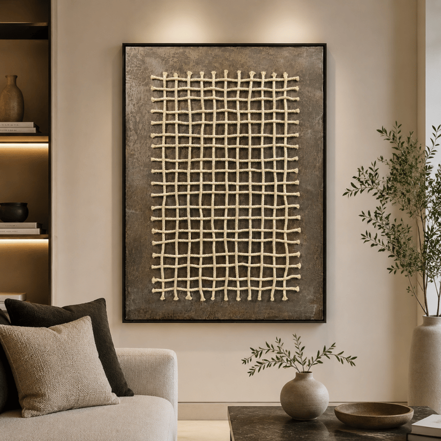 لوحة فنية أنيقة بإطار أسود مقاس 120 × 80 سم