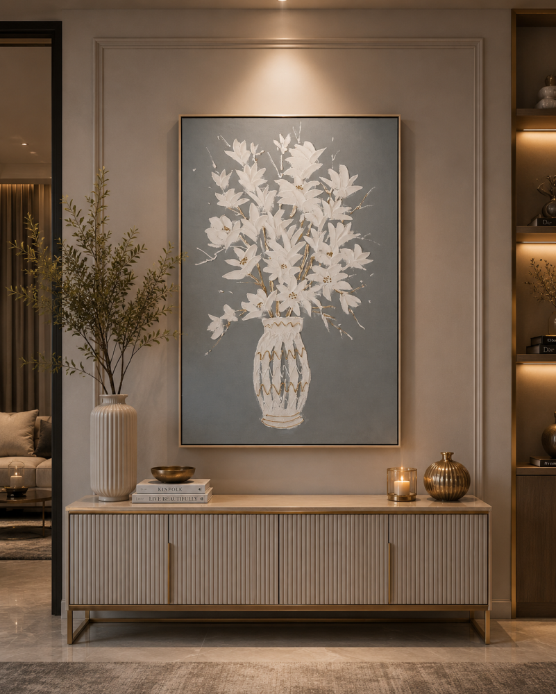 لوحة ديكور بإطار ذهبي مقاس 100 × 150 سم