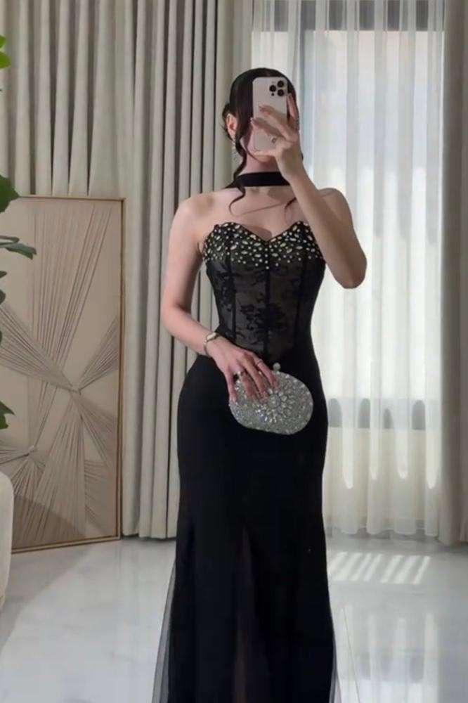 فستان اسود انيق