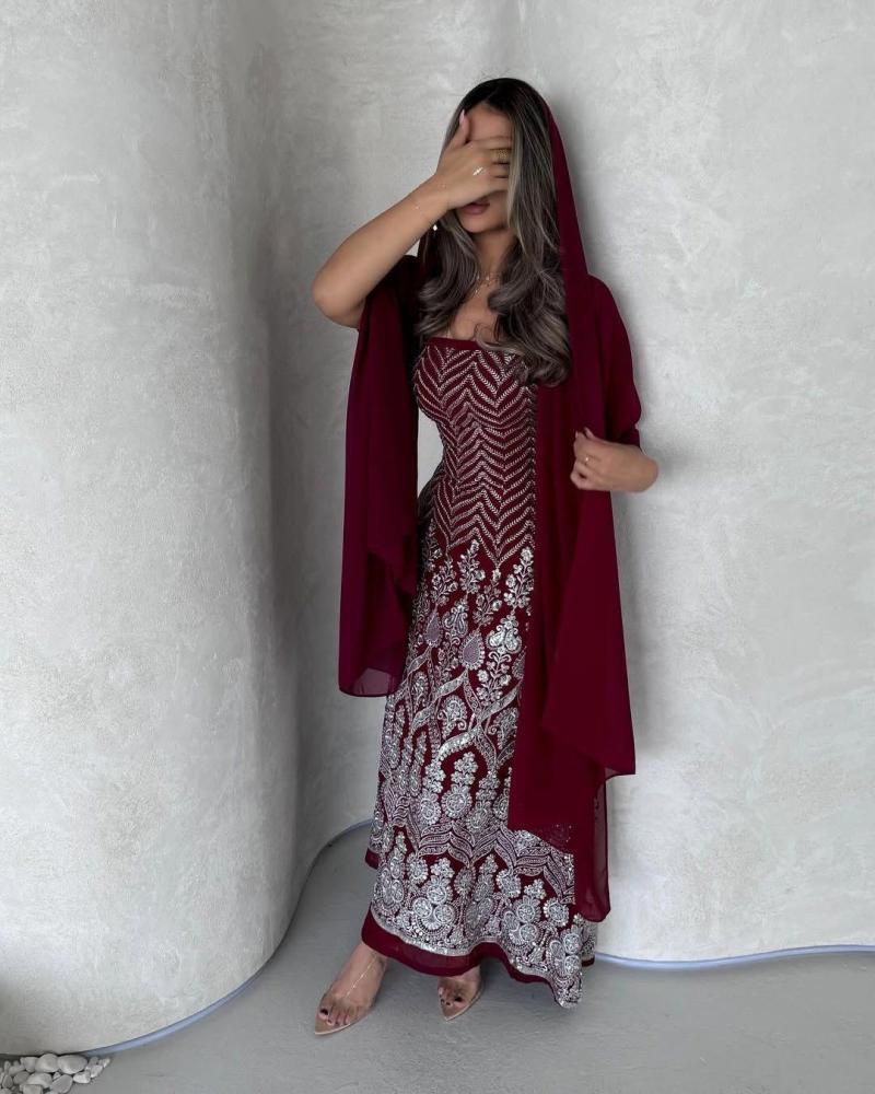 فستان سهرات خامه باربي + جزار