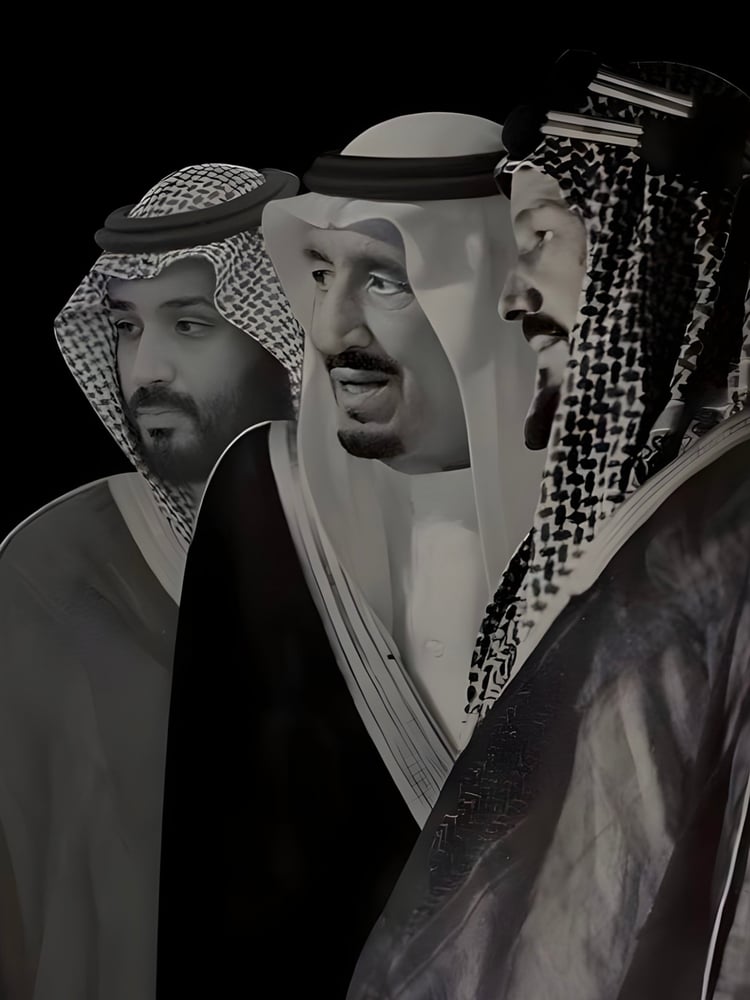لوحة معدنية ملوك السعودية – تصميم البورتريه الأحادي