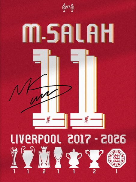 بوستر محمد صلاح 11 ليفربول البطولات
