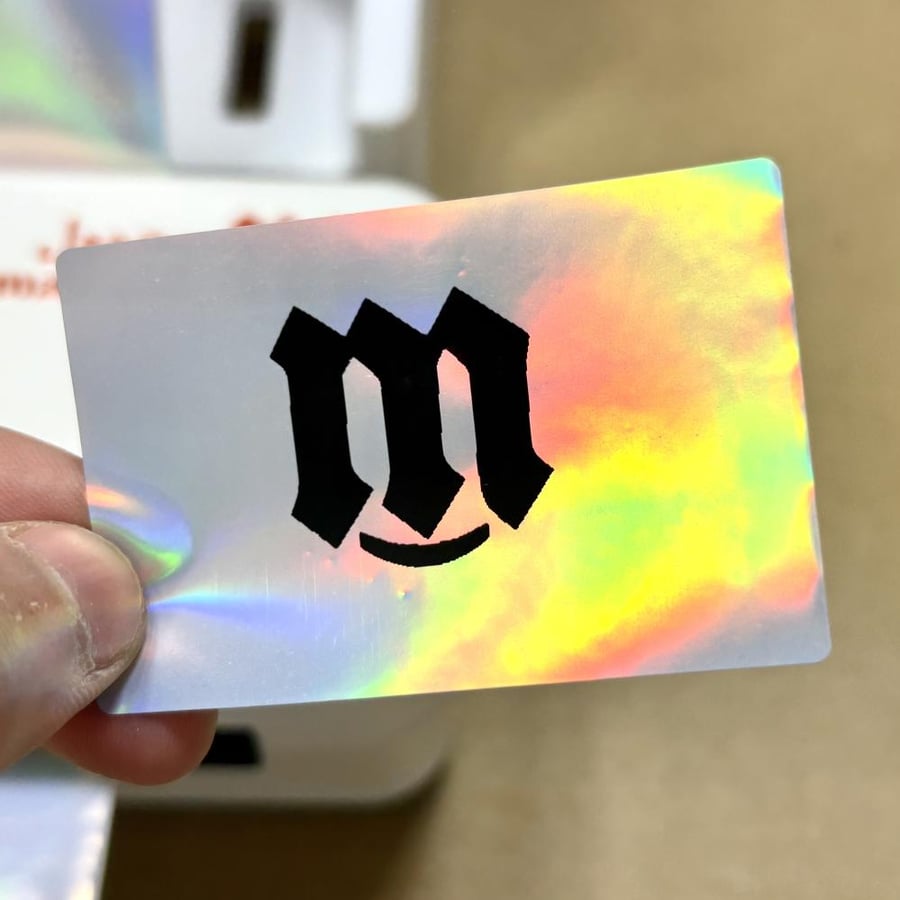 500 ملصق حراري فضي بتموجات ملونة - مقاس مستطيل العرض 60مم ، الارتفاع 40مم