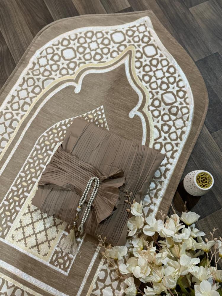 Luxury women's prayer set 3 pieces | Royal brown