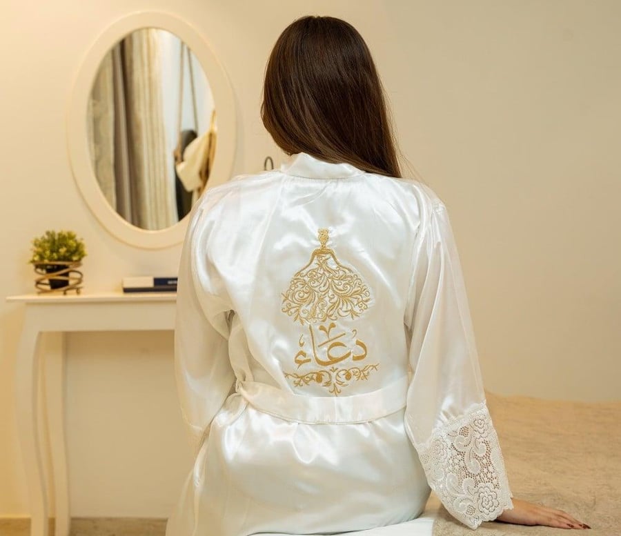 Silk robe for the bride or makeup