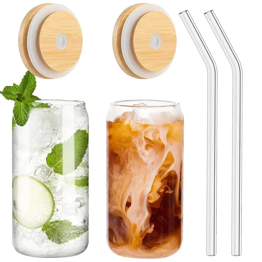 كوب قهوة زجاجي مزدوج 250ML بمقبض