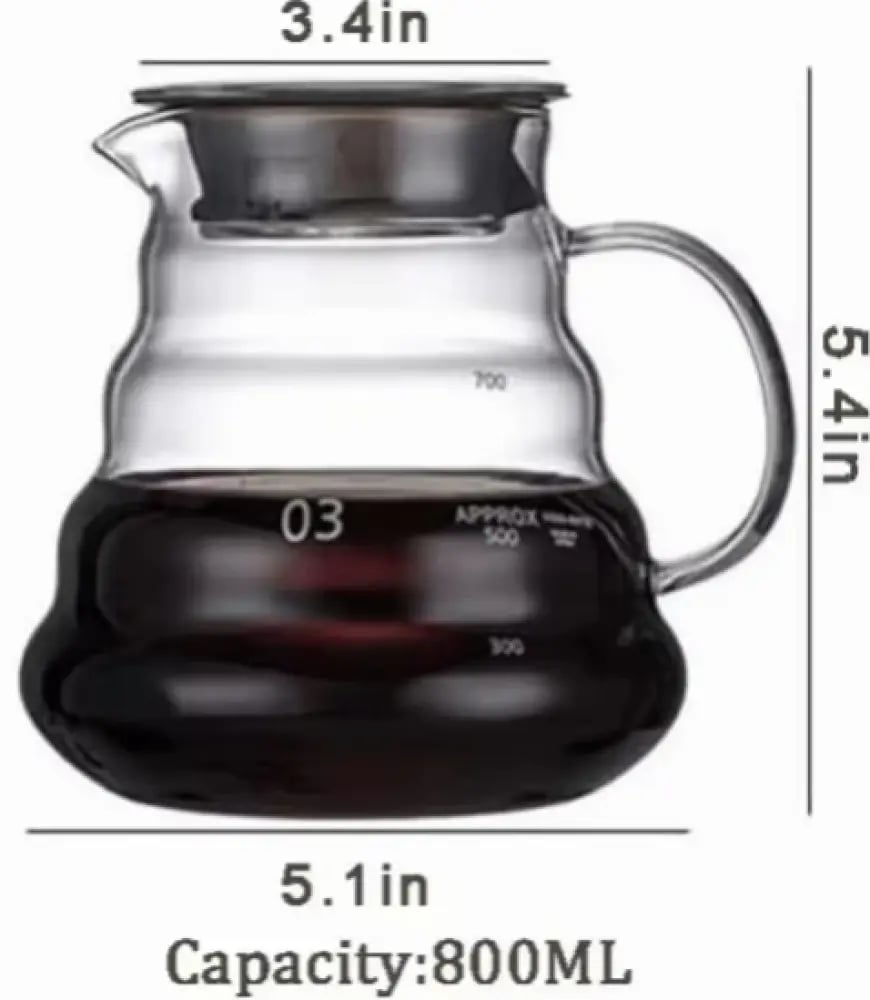 إبريق قهوة زجاجي 350مل مع غطاء