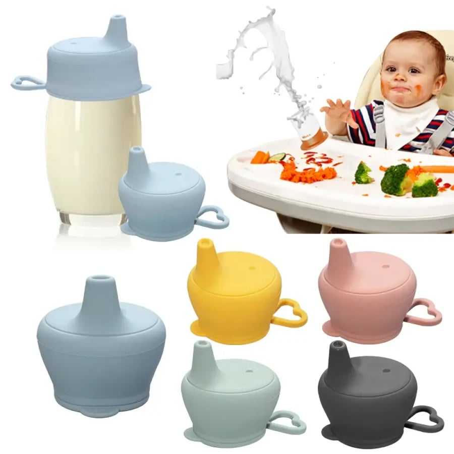 كوب سيليكون للأطفال مع غطاء