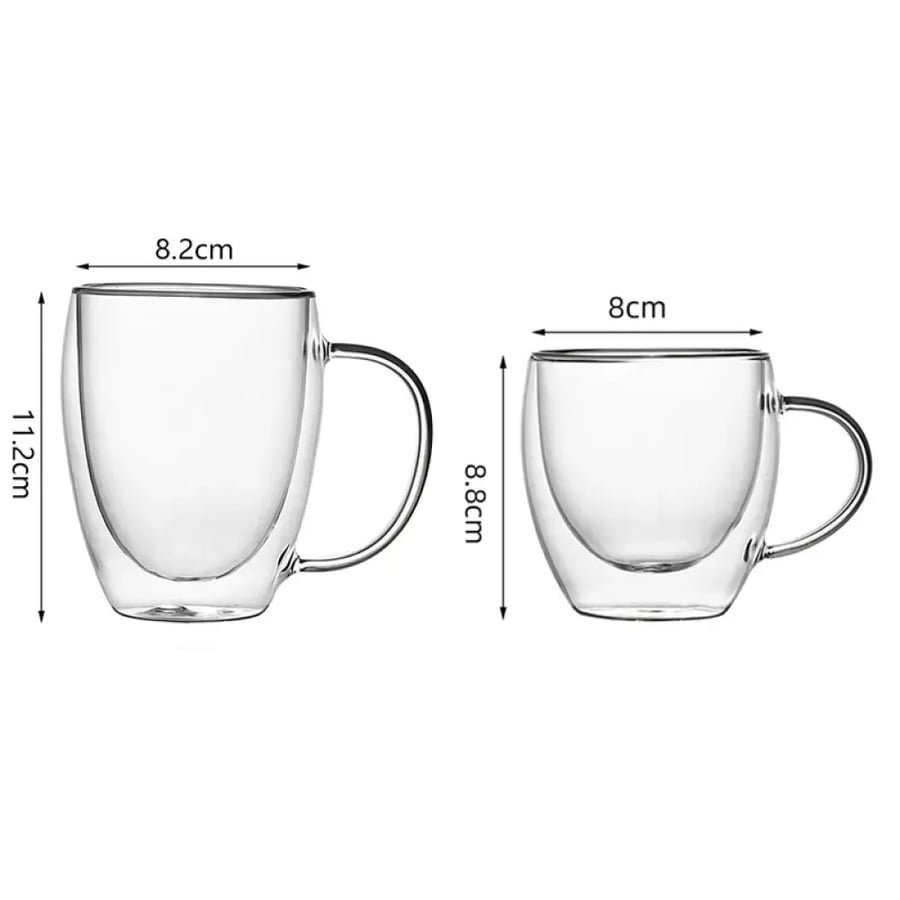 كوب قهوة زجاجي مزدوج 233/320ML