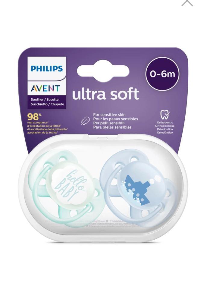 Avent Ultra Soft 0-6M Blue Soother 2