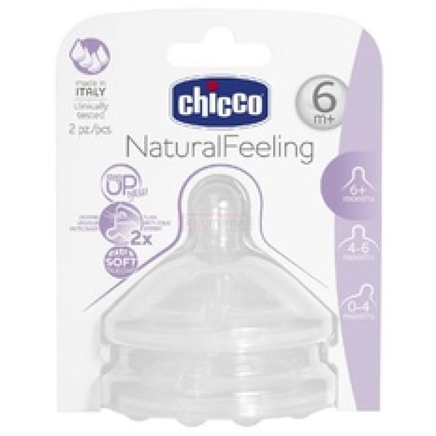 CHICCO NATURAL FEELING NIPPLE +0 SLOW-1638