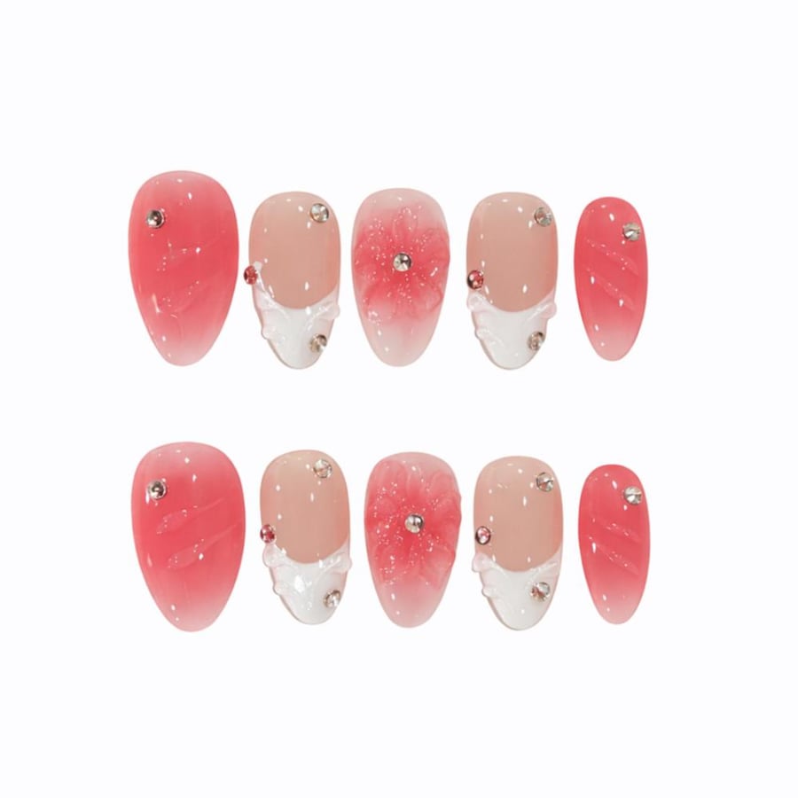 Coral Bloom Press-On Nails