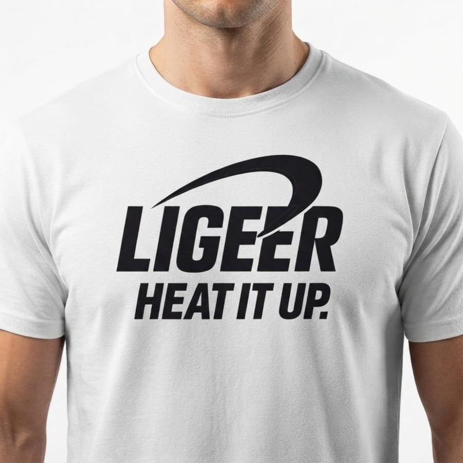 تيشيرت رجالي LIGEER 123 أبيض - قصة مريحة قطن ناعم
