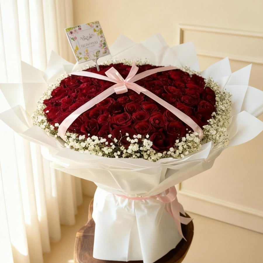 Bouquet of 100 roses