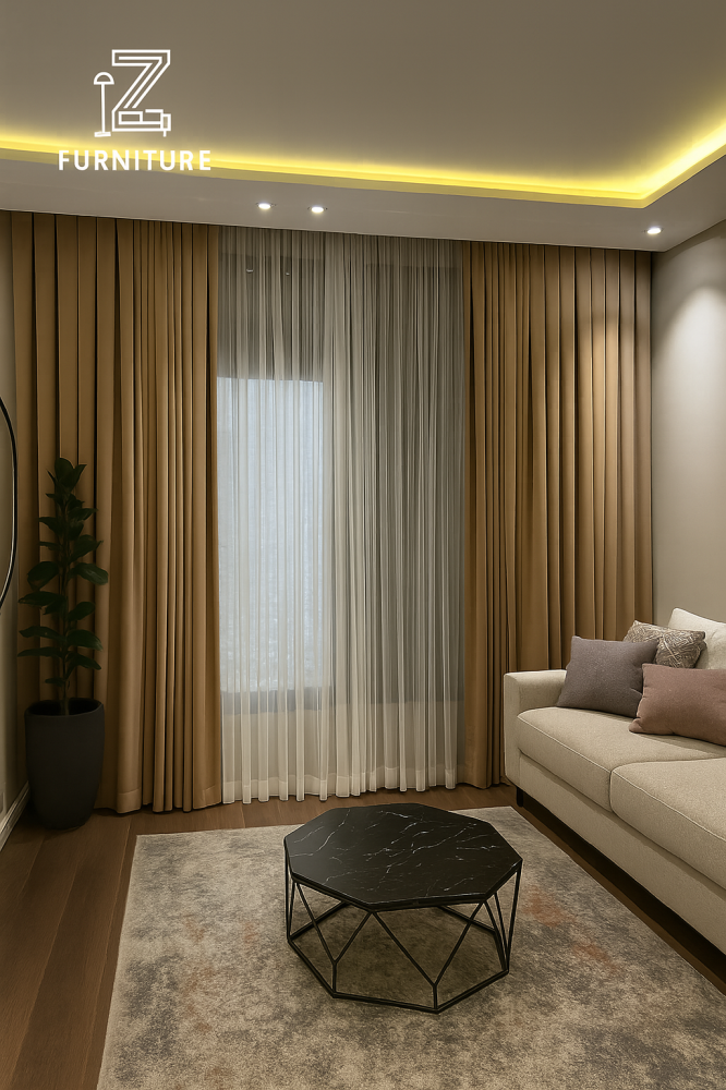 ستارة مزدوجة فاخرة بلون ذهبي وشفاف – تصميم عصري راقٍ