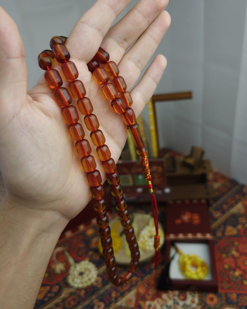سبحة زعفران عسلي شفاف كركوشة