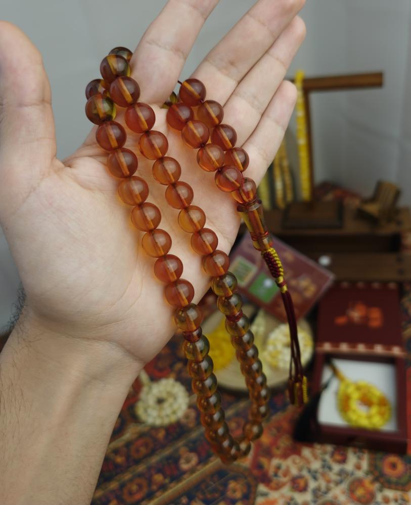 سبحة زعفران عسلي شفاف كركوشة