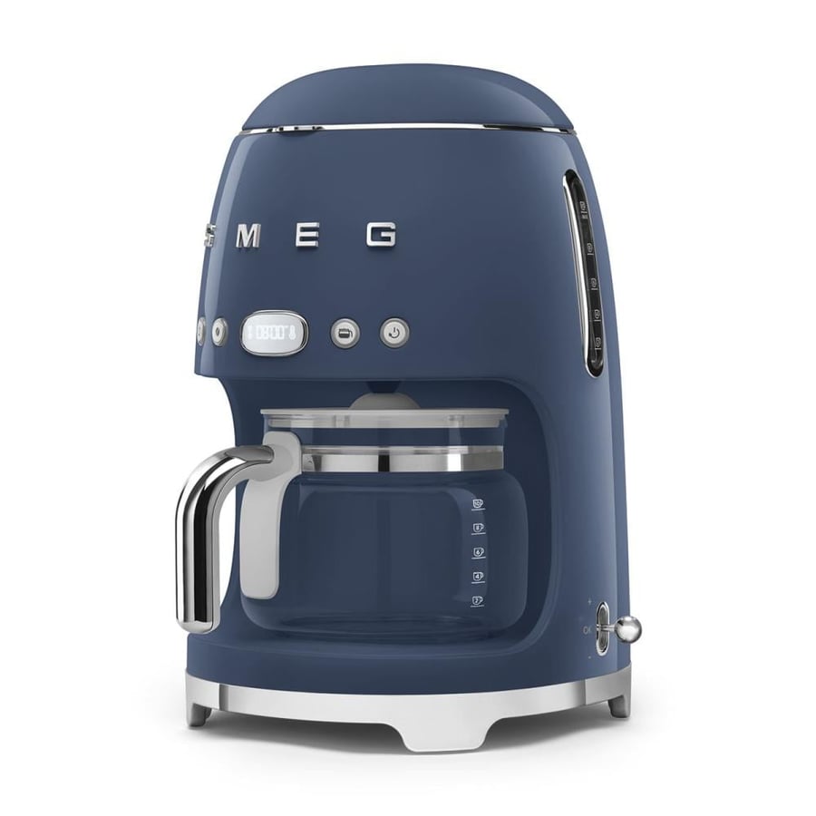 ماكينة تحضير القهوة ترشيح بالتنقيط SMEG نمط الخمسينات ريترو-أزرق داكن